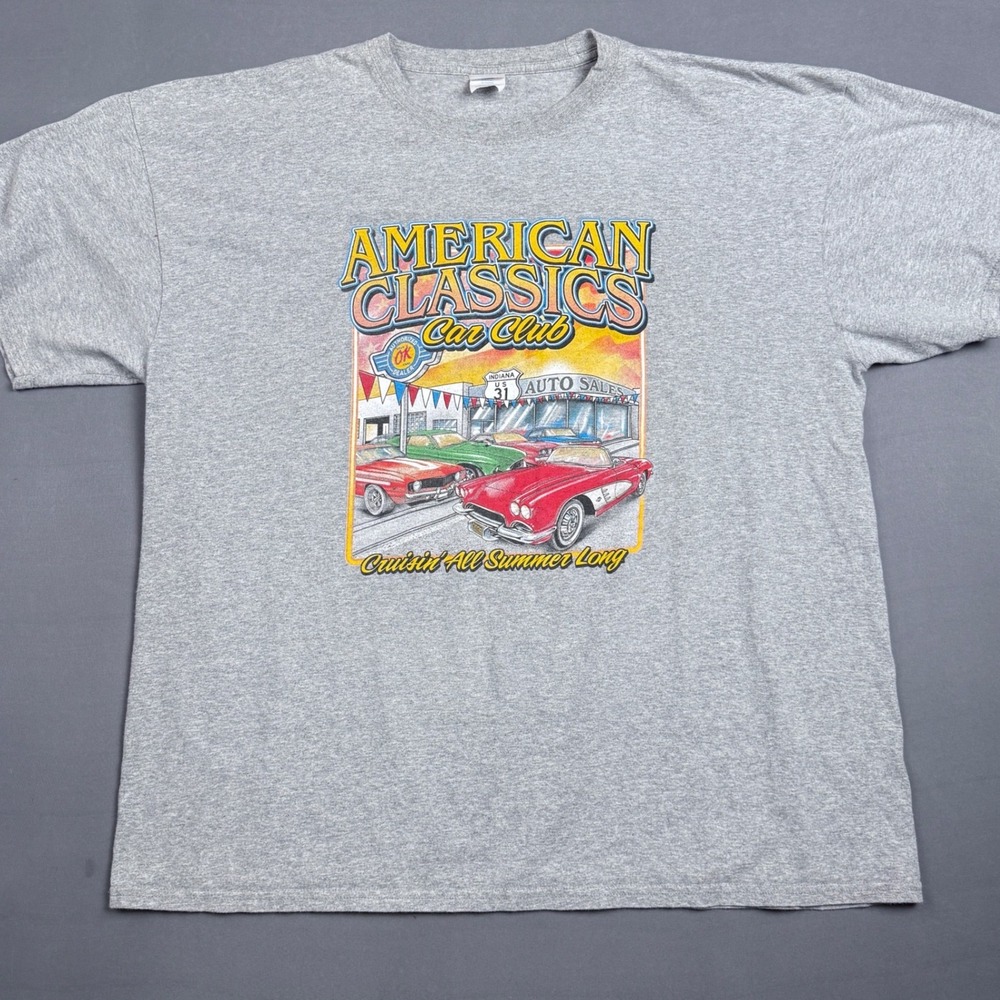 American Classics Car Club Graphic T-Shirt Mens 2XL Indiana‎ Auto Sales